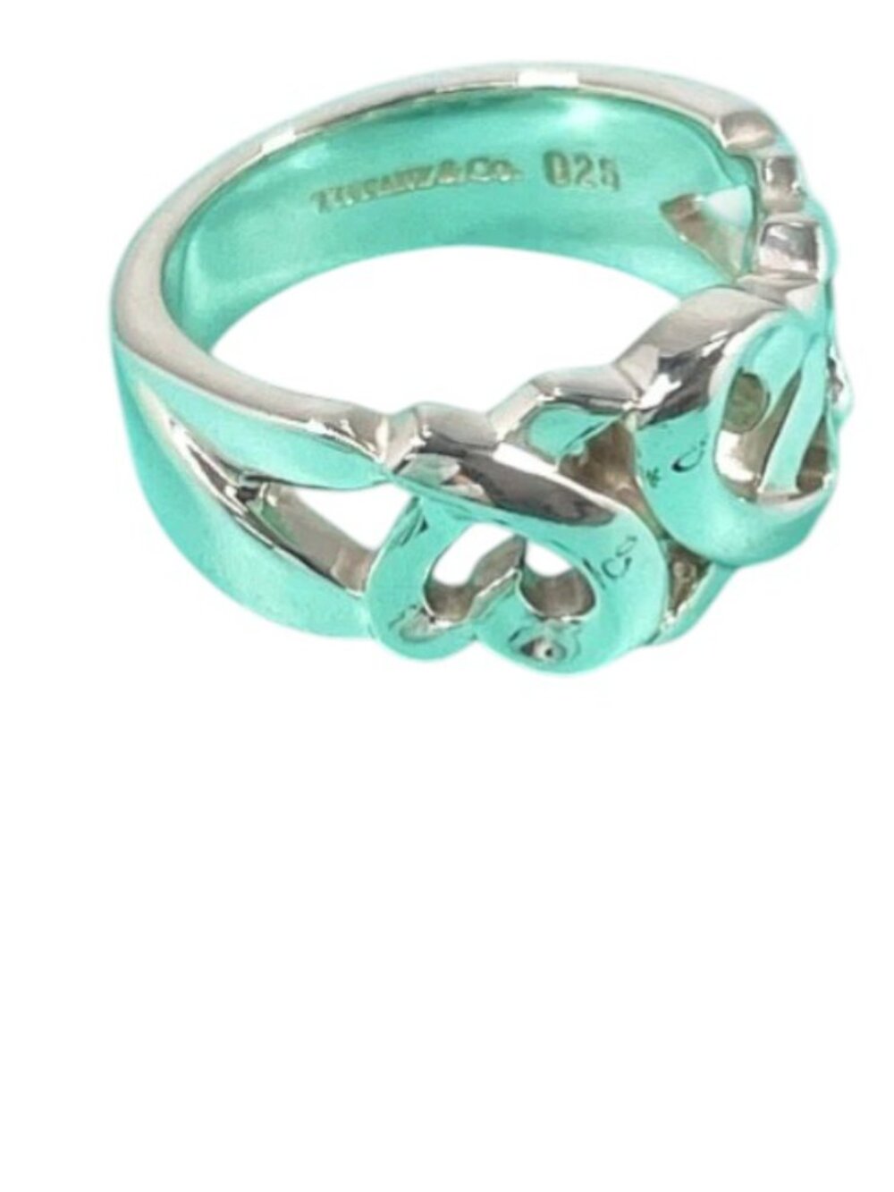 Tiffany & Co. Triple rubbing heart /Paloma Picasso 9.25 Silver Size 4 - Picture 4 of 6